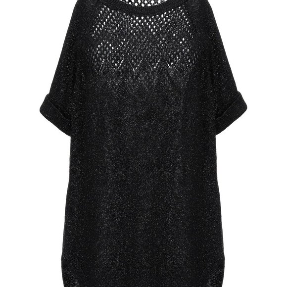 NWT TWINSET Short Sleeve Silver Sparkle Sweater - Picture 1 of 11